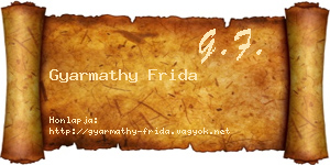 Gyarmathy Frida névjegykártya